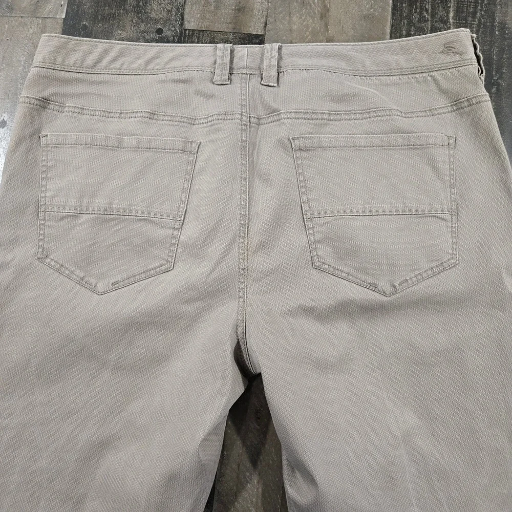 Tommy Bahama Boracay Khaki Tan Textured 5-Pocket Chino Stretch Pants Mens 38x30